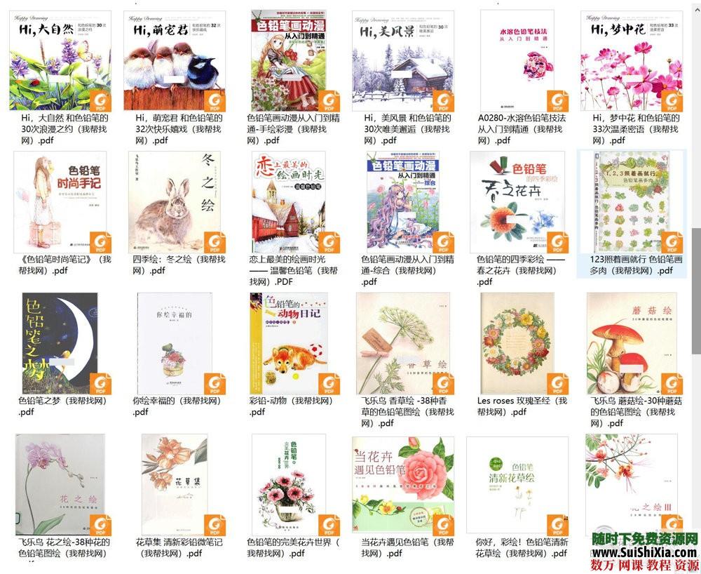 40G最強(qiáng)彩鉛零基礎(chǔ)入門到高手教學(xué)教程，包括大量電子書(shū)和繪畫視頻_趣資料視頻資源插圖11