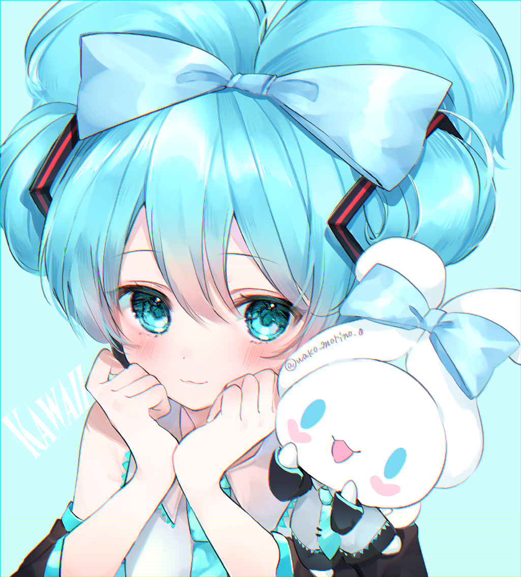 萌萌的玉桂狗初音未來組合登場，雙倍的萌萌氣息超治愈插圖