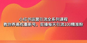 小紅書運營引流課程：養(yǎng)高權重新號，實操每天引流100精準粉百度網盤插圖