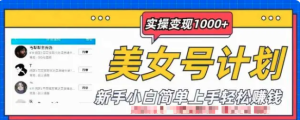 美女號(hào)計(jì)劃單日實(shí)操變現(xiàn)1000+，新手小白輕松賺錢百度網(wǎng)盤插圖