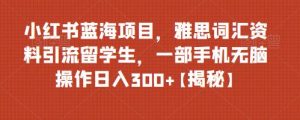 小紅書藍(lán)海項(xiàng)目雅思詞匯資料引流留學(xué)生,0門檻操作日入300百度網(wǎng)盤插圖 小紅書藍(lán)海項(xiàng)目雅思詞匯資料引流留學(xué)生,0門檻操作日入300百度網(wǎng)盤插圖