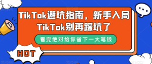 TikTok避坑指南，新手入局TikTok別再踩坑百度網(wǎng)盤(pán)插圖