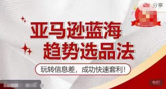 【訓(xùn)練營(yíng)】亞馬遜藍(lán)海趨勢(shì)選品法，玩轉(zhuǎn)信息差，成功快速套利插圖