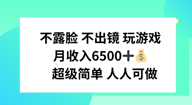 不露臉 不出境 玩游戲，月入6500 超級(jí)簡單 人人可做【項(xiàng)目揭秘】插圖