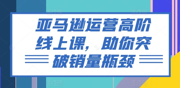 亞馬遜運(yùn)營高階線上課，助你突破銷量瓶頸插圖