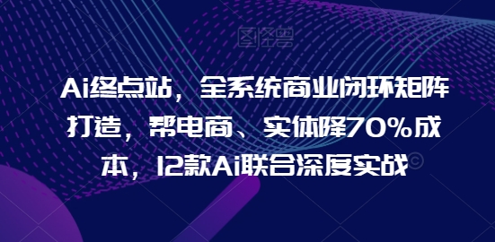 Ai終點(diǎn)站，全系統(tǒng)商業(yè)閉環(huán)矩陣打造，幫電商、實(shí)體降70%成本，12款A(yù)i聯(lián)合深度實(shí)戰(zhàn)【0906更新】插圖